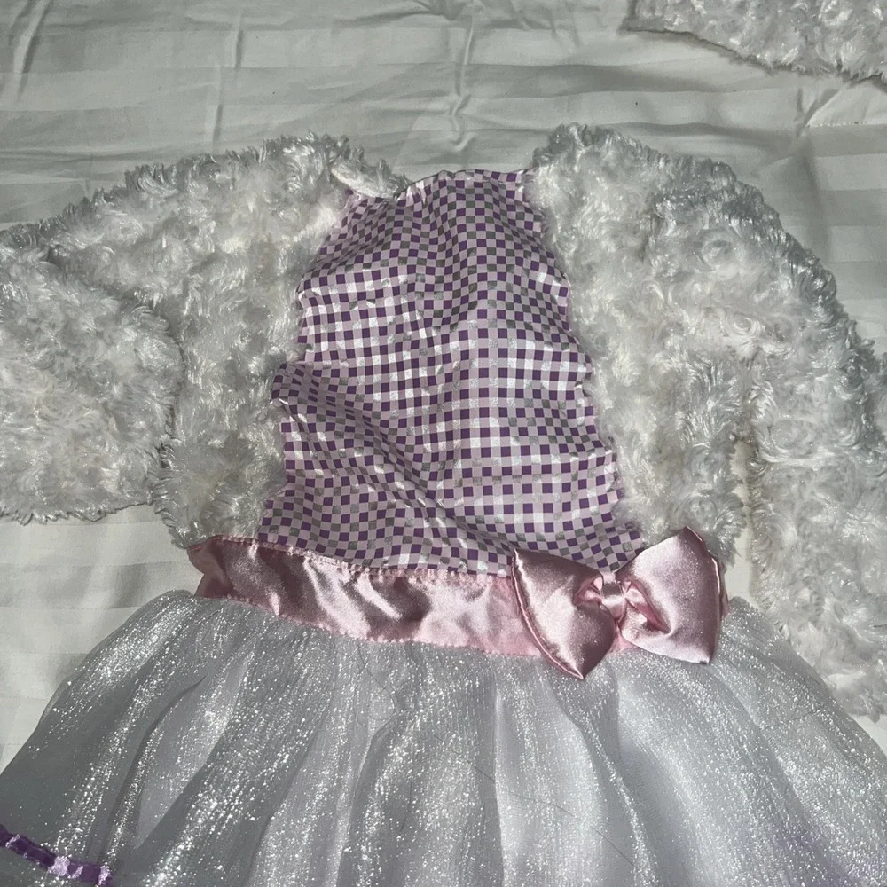 Little Lamb Halloween Costume Infant 12-24 Months Fleece White Pink No Tights